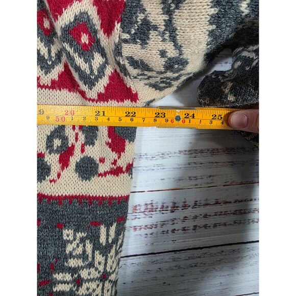 VTG 80s Workable Seperate Fair Isle Nordic Snowflake Sweater Womens - Picture 5 of 7